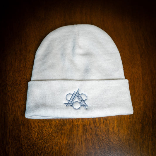 Phase Shift Logo Beanie White