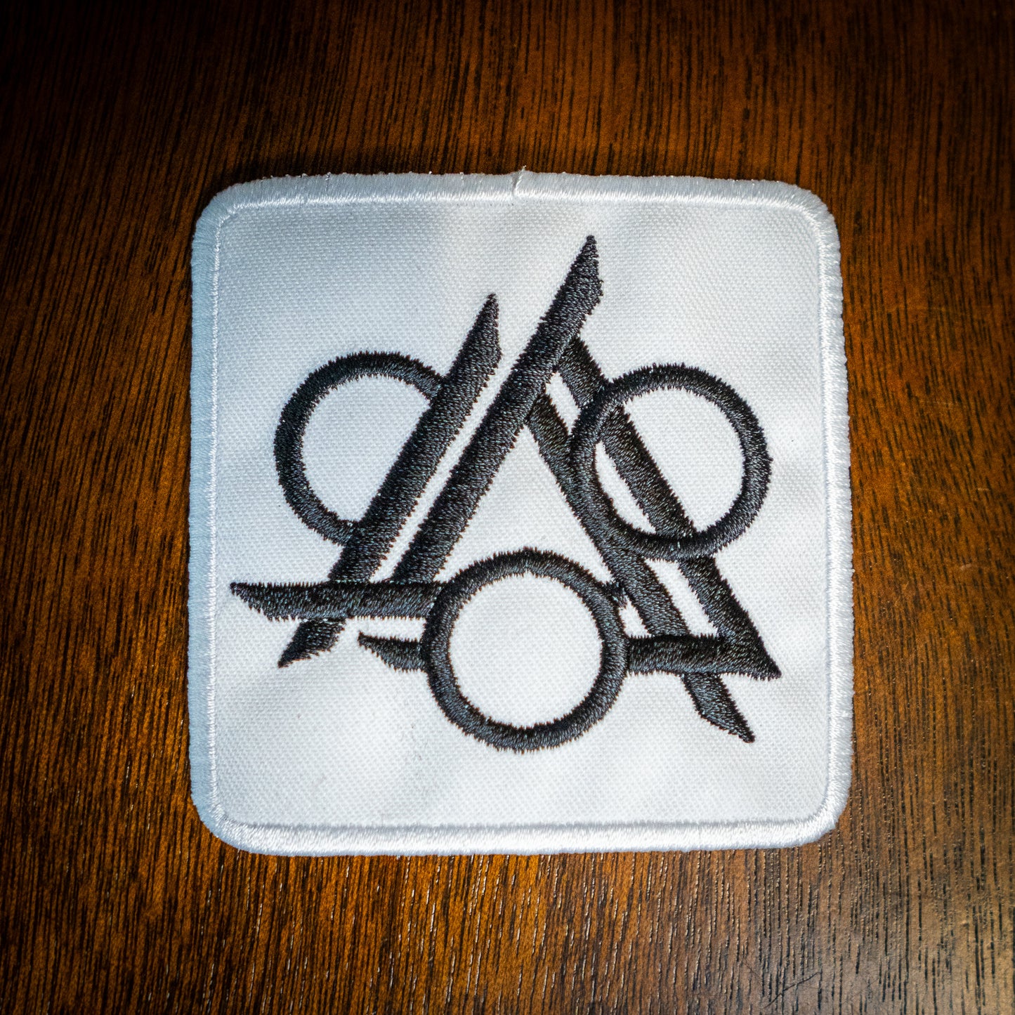 Phase Shift Embroidered Patch White